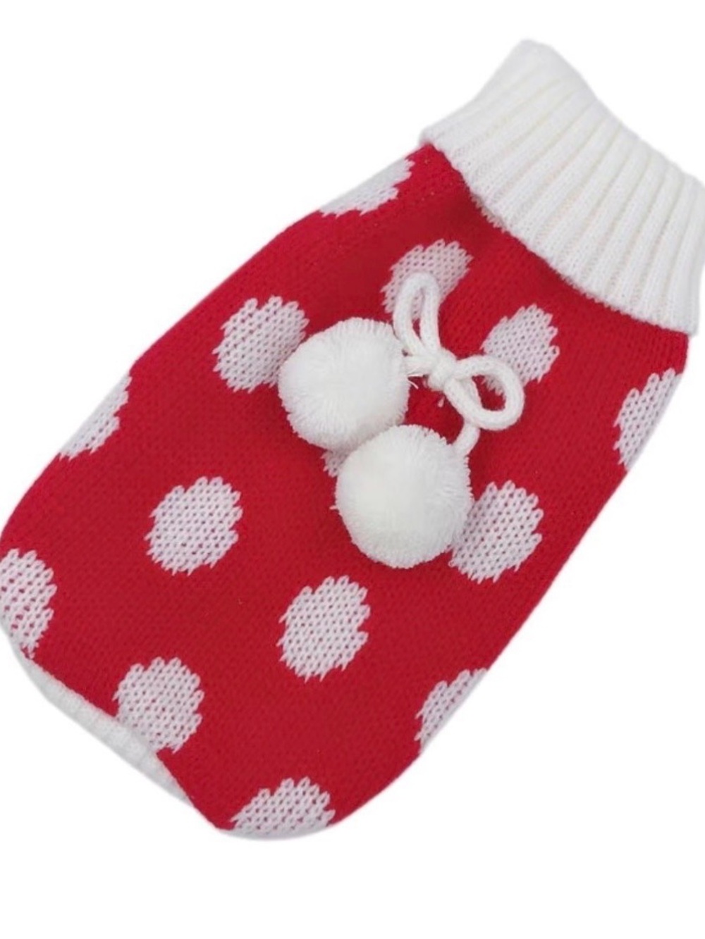 Red Polka Dot Pom-Pom Dog Sweater